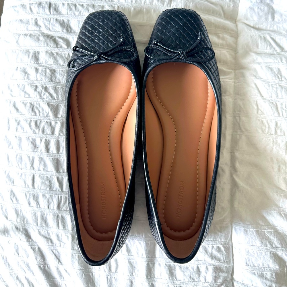 New Nordstrom squared toe quilted ballet flat